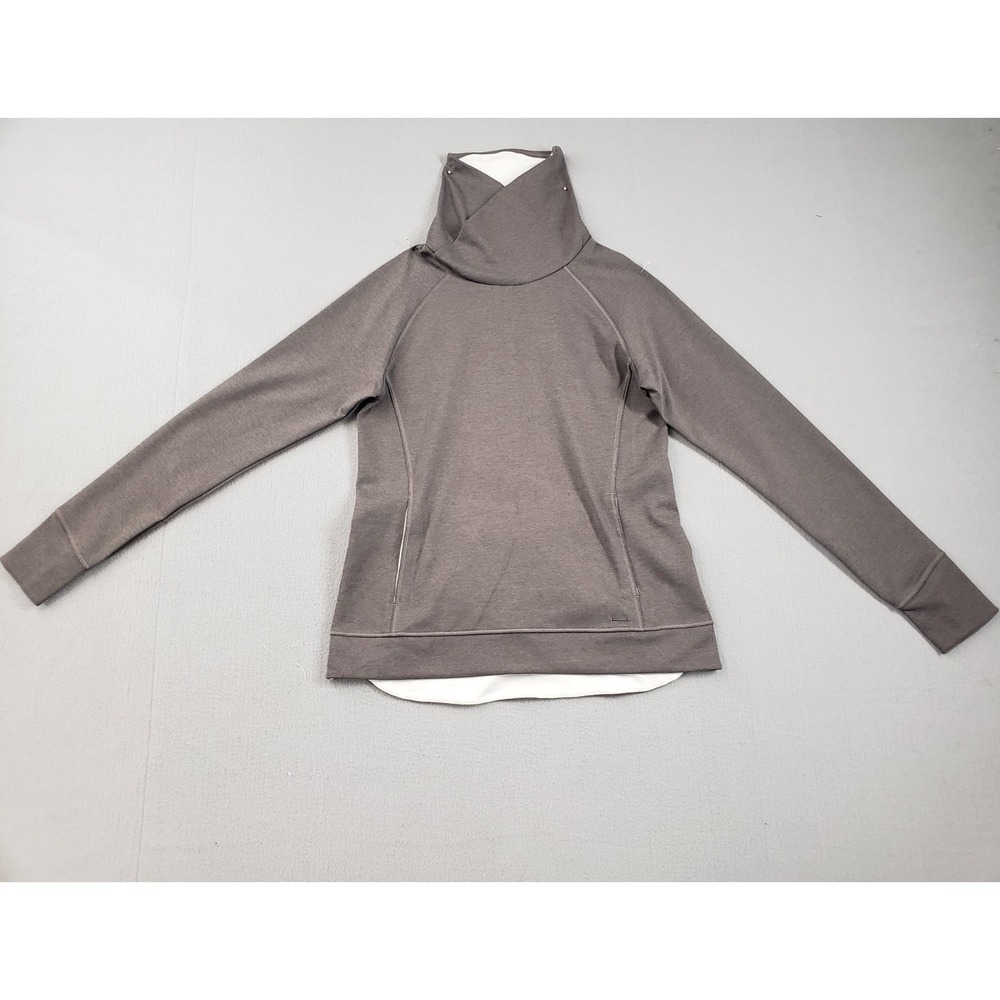 Sugoi Women Active Sweatshirt M Gray Funnel Neck Pockets Coast Pullover